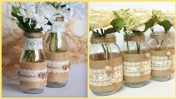 DIY Mason Jars Burlap Fabric Decoration