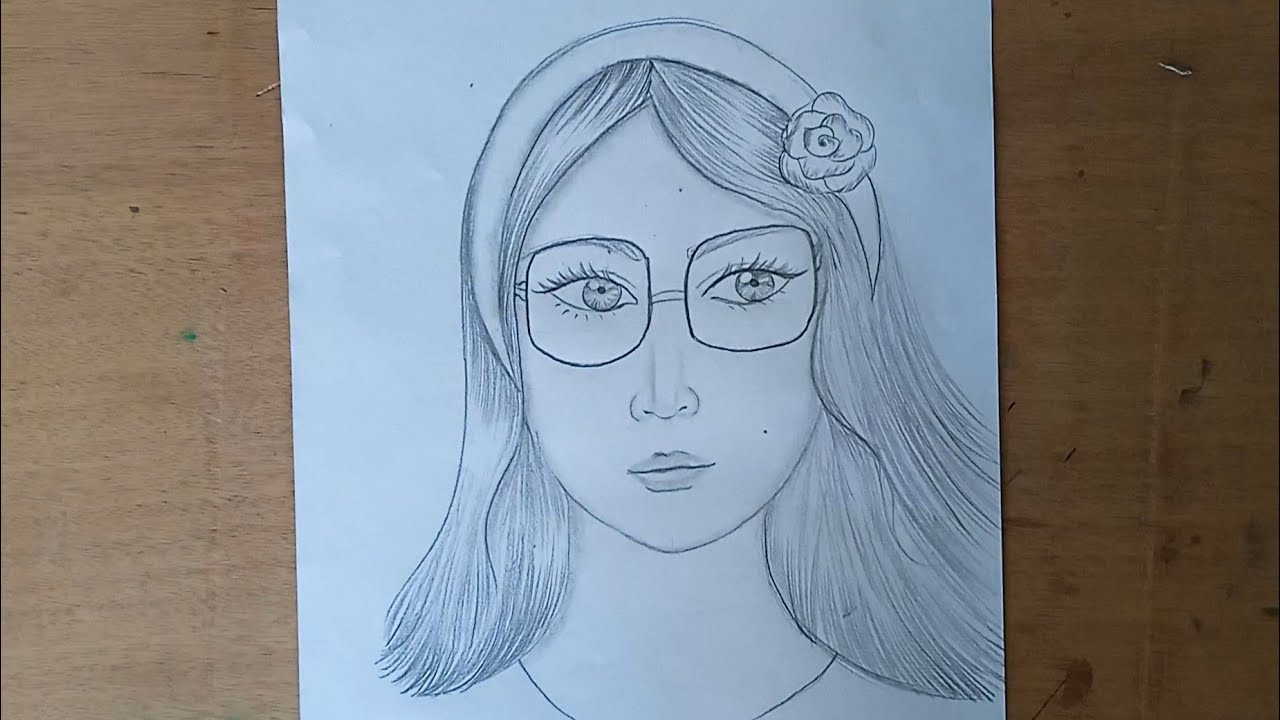 How to draw a girl face drawing ll easy drawing step by step Nisha Malik Art YouTube