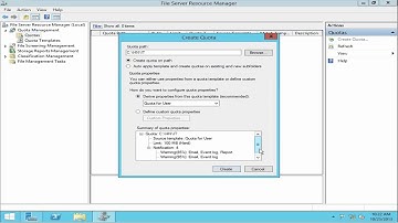 MCSA Windows Server 2012 | Lab 10.1 Configuaration Quota, File Server Resource Manager