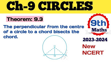 Theorem 9.3 Circles class 9th Maths | Theorem 10.3 | The perpendicular from the centre of a circle
