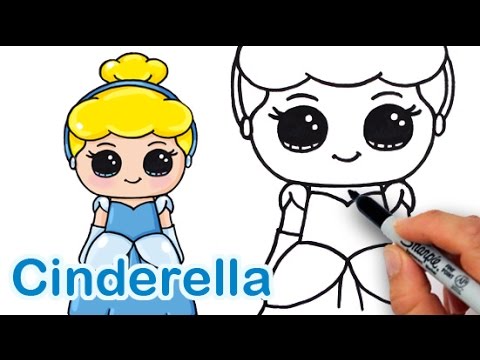 How To Draw Disney Princess Cinderella Cute And Easy Youtube