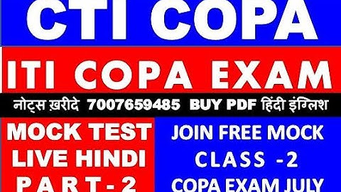 CTI COPA ENTRANCE EXAM ITI COPA EXAM MOCK TEST JULY-AUG LIVE PART 2 | WINDOWS & LINUX