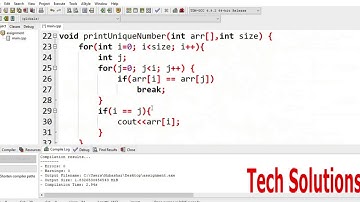 Print Unique Elements of an array and check equilibrium of an array in CPP