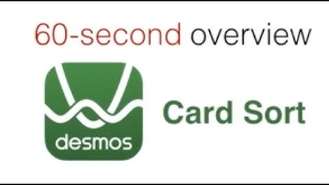 Desmos Card Sort - 60-second Overview