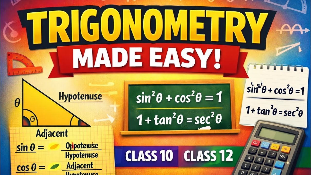 Trigonometry Made Super Easy 😍 | All Formulas Explained | Class 10–12