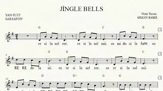 Jingle Bells yan flüt eşlikli notaları