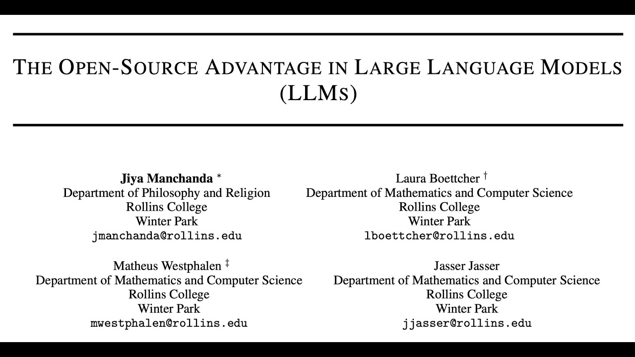 The Open-Source Advantage in Large Language Models (LLMs) - YouTube