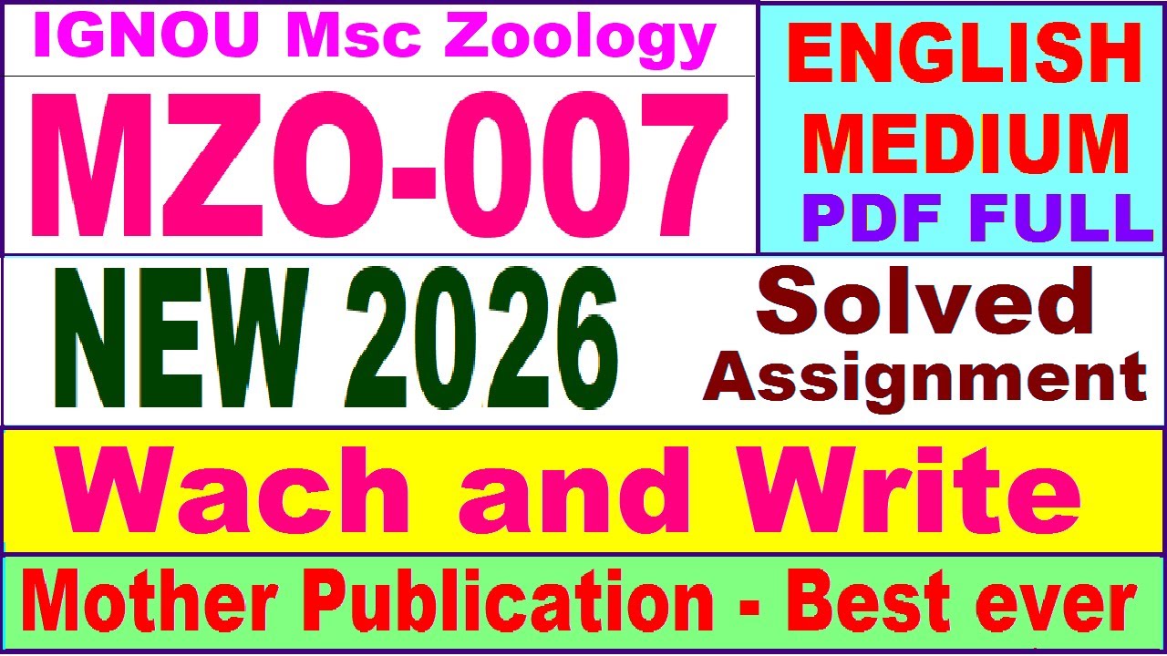 MZO 007 solved assignment 2026 in English || mzo 007 solved assignment 2026 || ignou mzo7