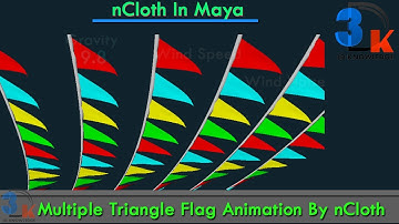 Maya Simulation | Triangle Flag Animation By nCloth | How To Use nCloth In Maya | Dynamics Animation
