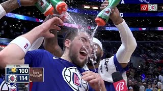 'That felt good' 🤣💦 - Ivica Zubac SHOWERED after historic stat line in Clippers' W | NBA on ESPN