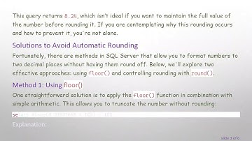 How to Return a Number with Two Decimal Places in SQL Server Without Rounding