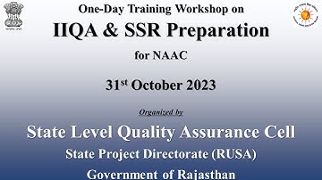 One-Day Training Workshop on IIQA & SSR Preparation for NAAC