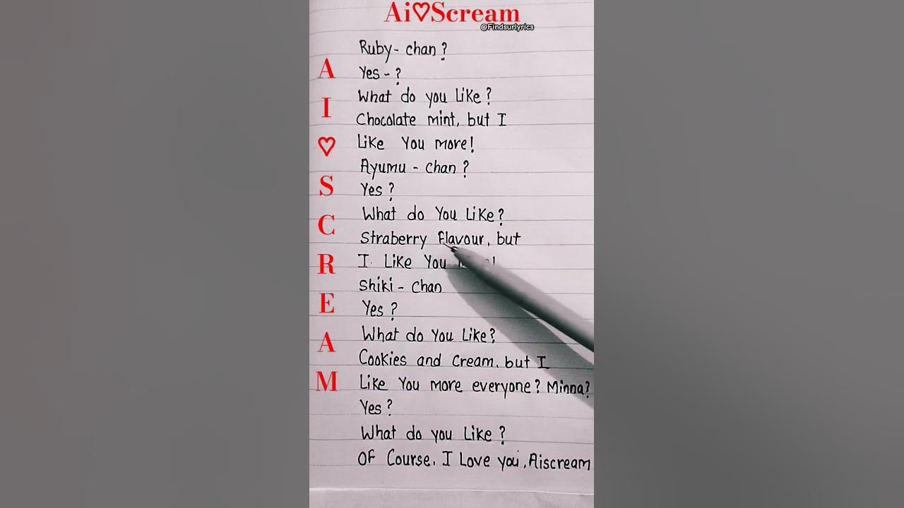 Ai♡Scream (English Translation) (Lyrics) #lyrics #music #aiscream #ruby #yourlovely #shiki #shorts