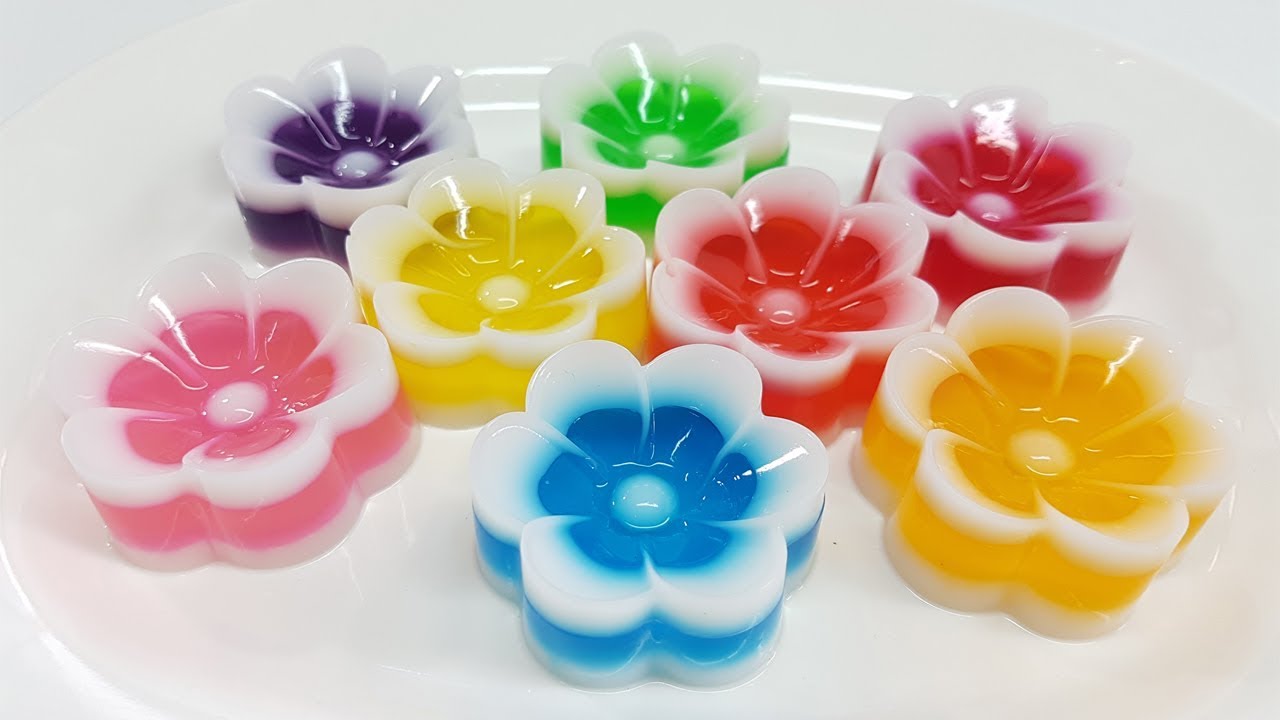 วิธีทำวุ้นดอกไม้ แฟนซีหลากสี - How to make Flowers Jelly Fancy | วุ้นแฟนซี