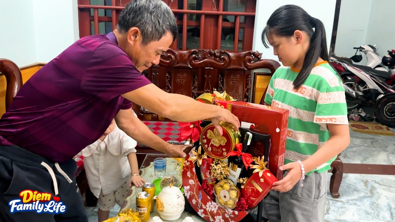 Quynh and Diem Carried a Special Gift Basket for Grandpa