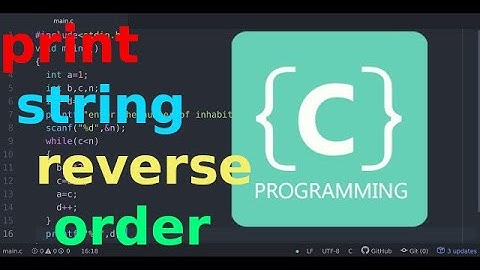 C programming: Print a string in reverse order
