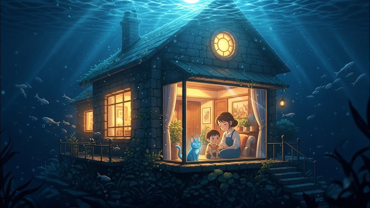 The Glowing House Under the Lake 🌊 | Ghibli ASMR Bedtime Story”