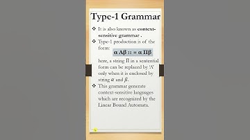 Type 1 Grammar | Compiler |#futurecareeducation  #grammar #programminglanguages #type0 #type1