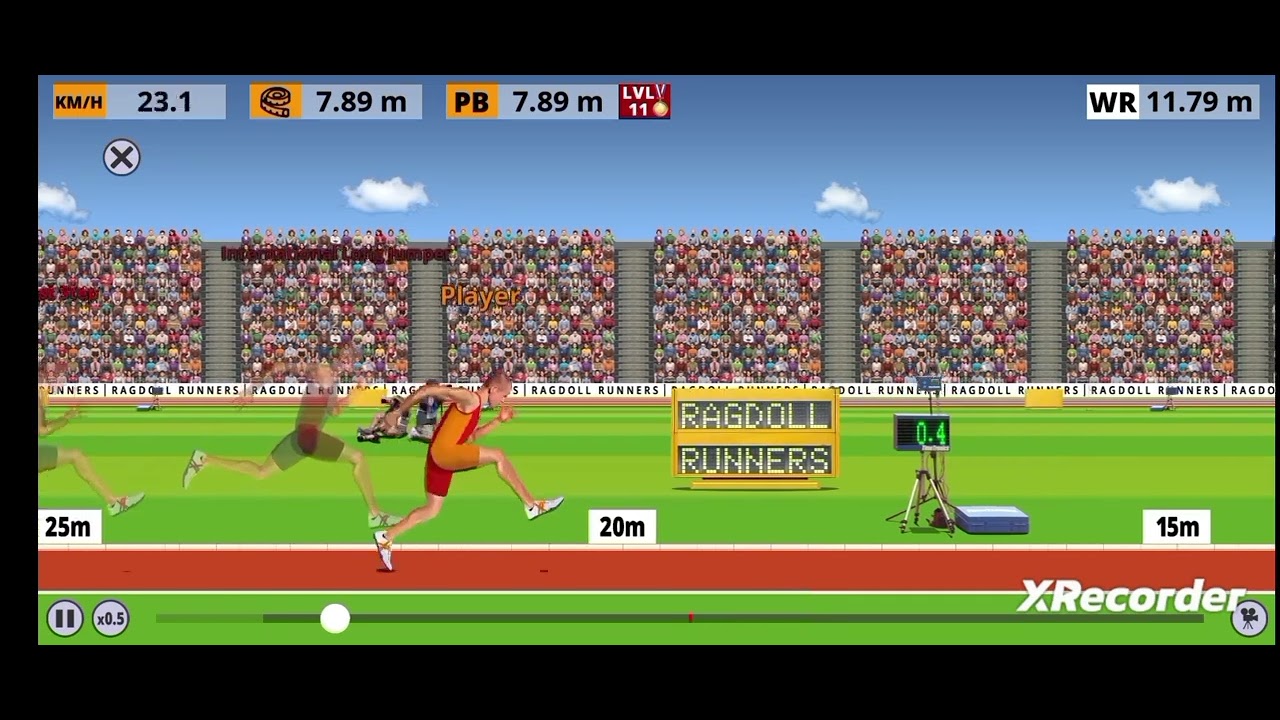 7.89 long jump easy Ragdoll Runners - YouTube