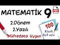 Matematik 9. Sınıf 2. Dönem 2. Yazılı Maarif Model Yeni Müfredat 2025 Matematik yazılı 9