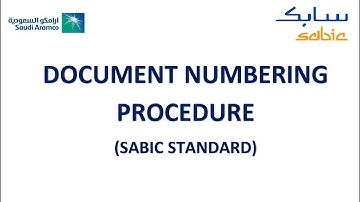 Document Numbering Procedure (Sabic Standard)