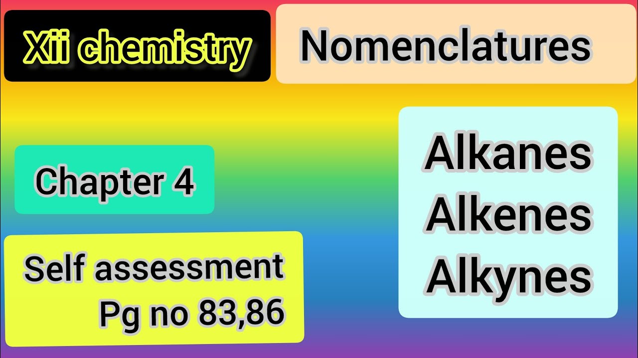 Solution of self assesment pg 83/Chapter 4 Nomenclatures of organic compounds /XII chemistry