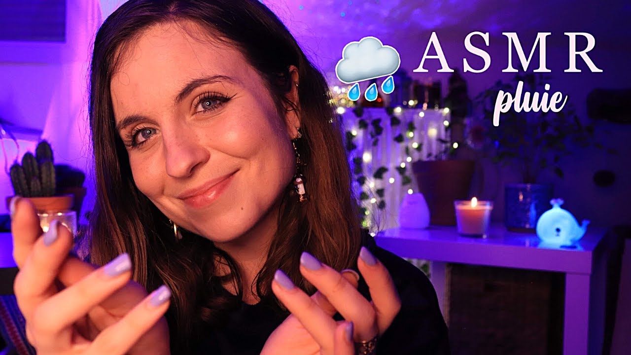 ASMR 🌧️ Papouilles de cheveux et pluie (Scalp massage / Ear Massage)