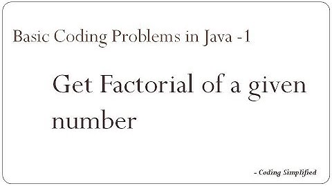 Basic Coding Problems in Java - 1 : Get Factorial of a given number