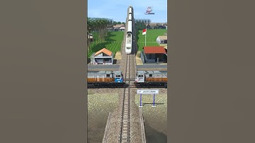 Kereta Api Cepat Melintasi Jalur Curam Persilangan 3 Kereta #railtrack #railroad #railway #train