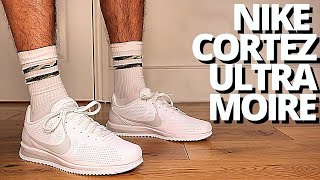 Salvación apodo Jadeo Nike Cortez Ultra Moire White Platinum On Foot Review - YouTube