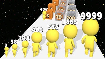 PUSH HARDER 3D - Level Up Man Max Level Gameplay (Box Runner)