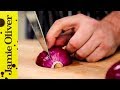 How to  chop an onion with jamie olivers mate pete