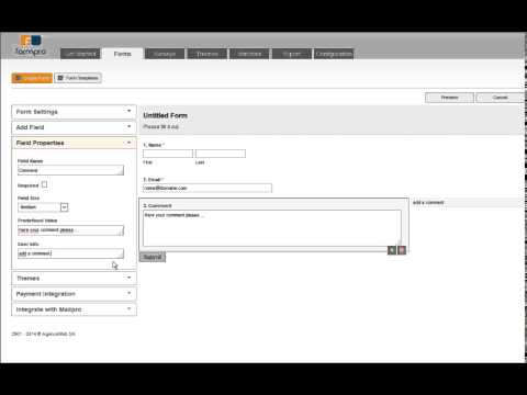 Add / Edit Fields - Training Formpro