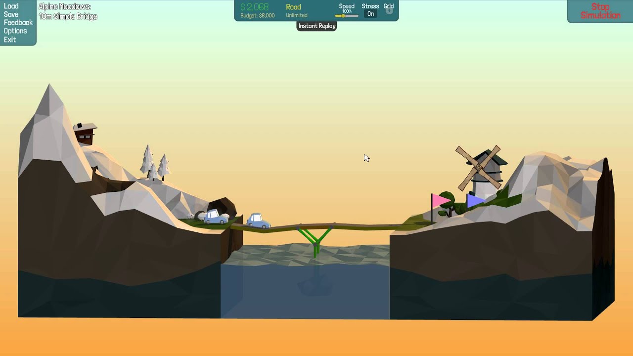 Poly Bridge 10m simple bridge #2 (CHEAPEST ON YOUTUBE)