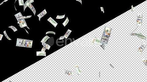 Falling Money 100 Dollars On Alpha Channel Loops V2 | Motion Graphics - Envato elements