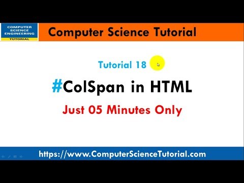 ColSpan in HTML