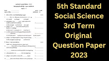 5th Social Science 3rd Term Original Question Paper 2023 Tamil Medium and English Medium