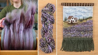 Making Lavender Field Fibre Art! (carding, Spinning, Weaving, & Needle Felting)
