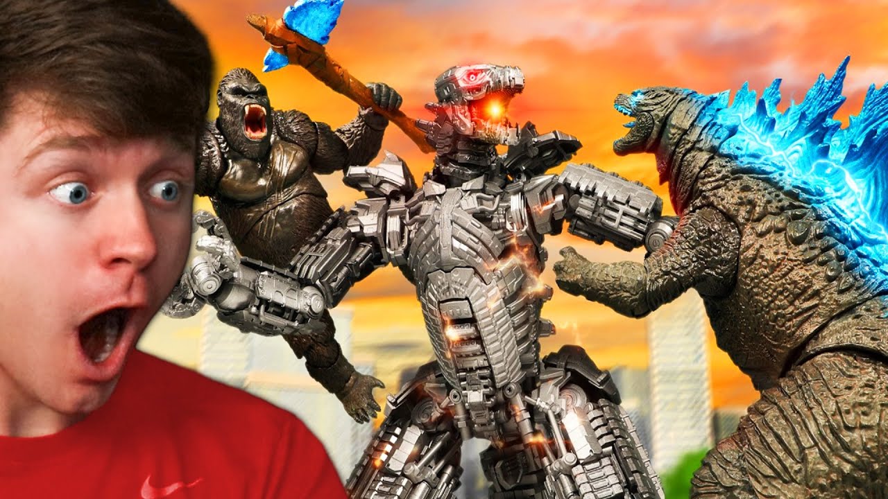 GODZILLA x KONG vs MECHAGODZILLA in STOP MOTION! (Reaction)