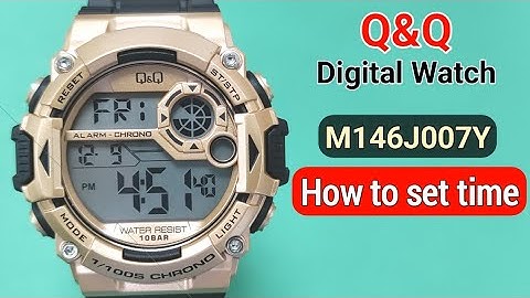 How to set the time Q&Q digital watch (M146J007Y).