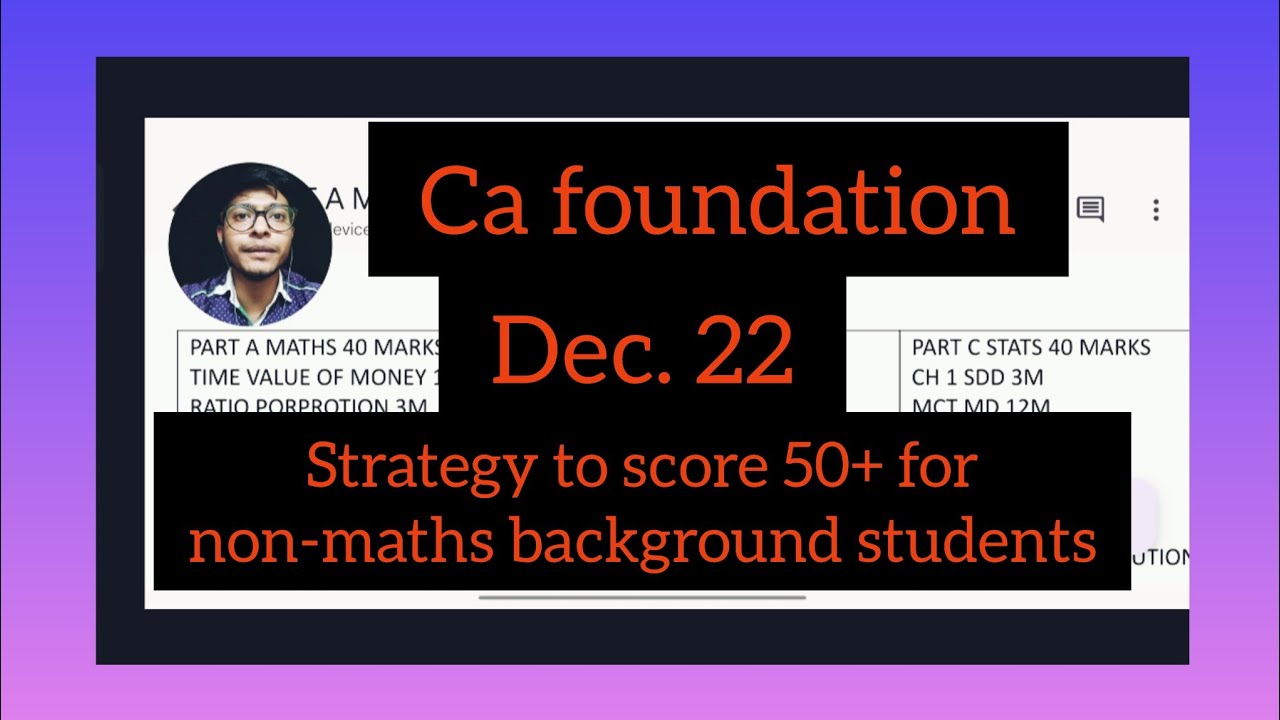 CA Foundation Study Plan To Score 50 For Non Maths Students Ca foundation study plan to score 50 for non maths students