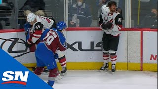 Nathan MacKinnon Tosses Helmet At Conor Garland And Gets 10-Minute Misconduct