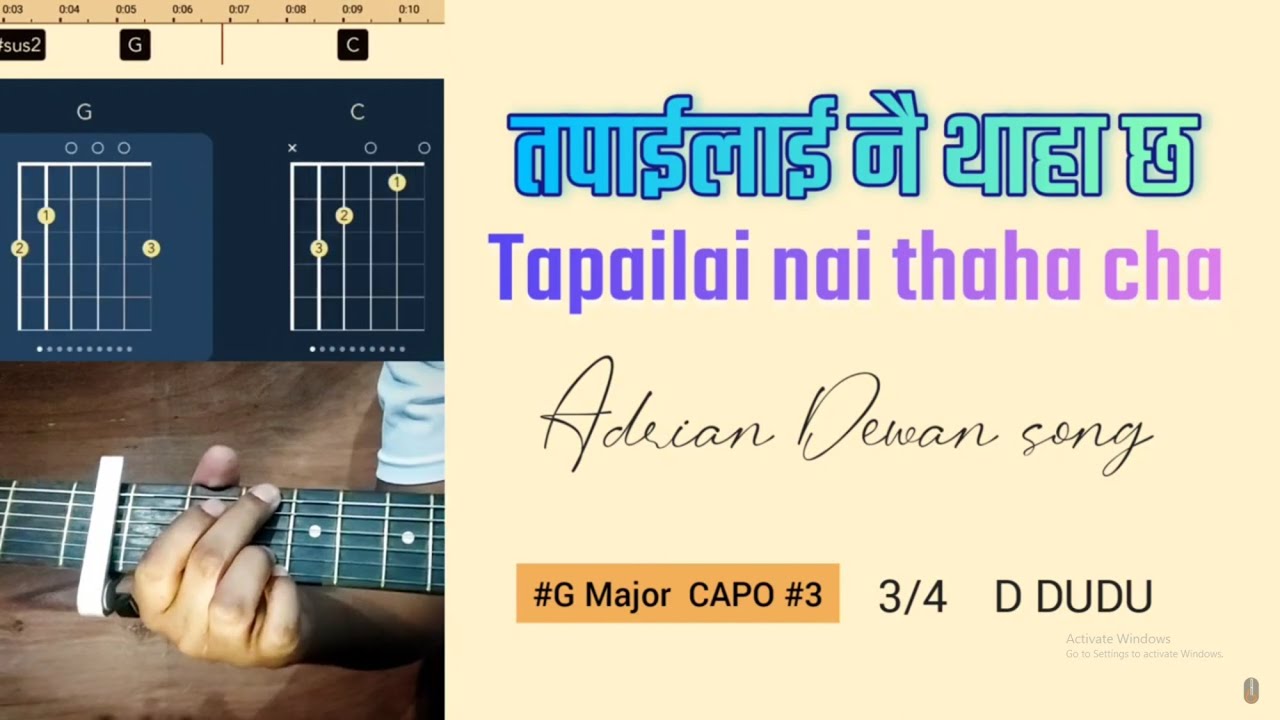 Tapailai nai thaha cha || Malai samhalnuhos Chords Nepali worship Guitar Adrian Dewan song