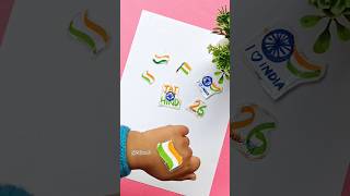 Republic Day special craft |DIY STICKERS🇮🇳🥰#viralshorts#26JanCraft#republicdaycraft#shorts#handmade