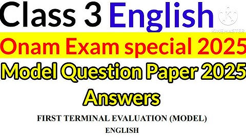 Class 3 English Onam Exam Model Question Paper Answers 2025|Class 3 English Onam Exam Question Answe