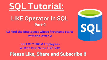 (28) LIKE Operator in SQL with example | SQL LIKE Operator Part-2