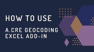 Using the A.CRE Geocoding Excel Add-in - Auto-Populate Latitude and Longitude in Excel