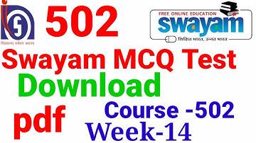Download mcq test week 14 course 502.