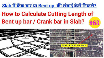How to calculate cutting length of bent up bar in slab | Crank bar length