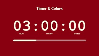 💐 3 Hour Timer | 🍎 Aural Carmine Aura | Best Aesthetic Countdown For Studying| + Full Screen